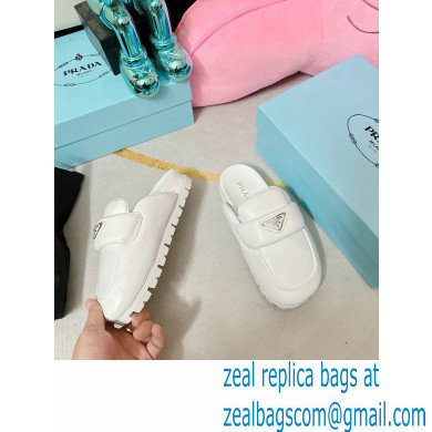 Prada Soft padded nappa leather sabots 1S084N White 2023