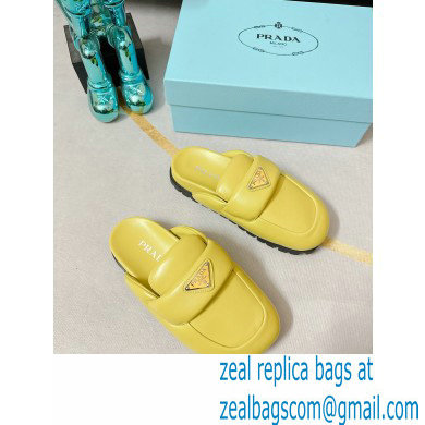 Prada Soft padded nappa leather sabots 1S084N Yellow 2023