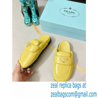 Prada Soft padded nappa leather sabots 1S084N Yellow 2023