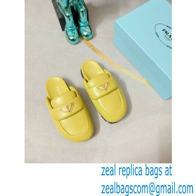 Prada Soft padded nappa leather sabots 1S084N Yellow 2023