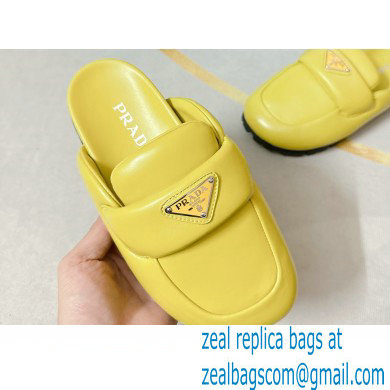 Prada Soft padded nappa leather sabots 1S084N Yellow 2023