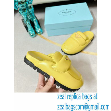 Prada Soft padded nappa leather sabots 1S084N Yellow 2023