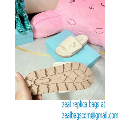 Prada Soft padded nappa leather slides 1XX648 Creamy 2023