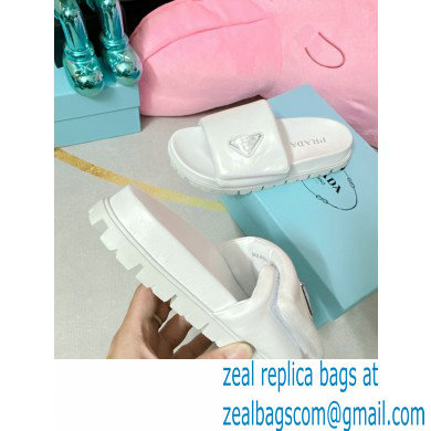 Prada Soft padded nappa leather slides 1XX648 White 2023