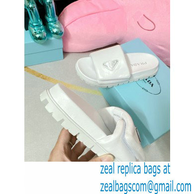 Prada Soft padded nappa leather slides 1XX648 White 2023