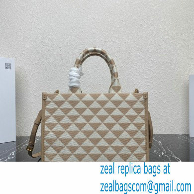 Prada Symbole jacquard fabric Small handbag 1BA354 Apricot 2023