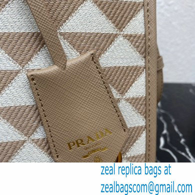 Prada Symbole jacquard fabric Small handbag 1BA354 Apricot 2023