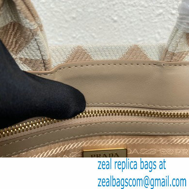 Prada Symbole jacquard fabric Small handbag 1BA354 Apricot 2023