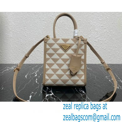 Prada Symbole jacquard fabric micro bag 1BA355 Apricot 2023