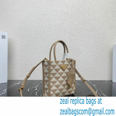 Prada Symbole jacquard fabric micro bag 1BA355 Apricot 2023