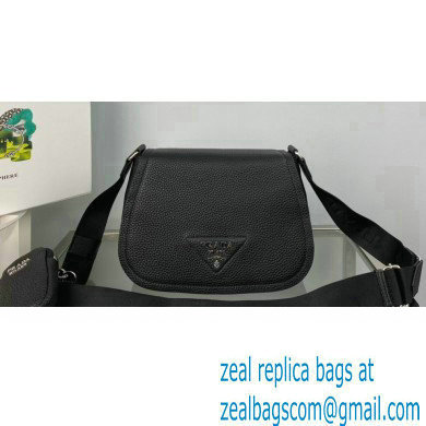 Prada leather shoulder Bag 1BD293 Black 2023