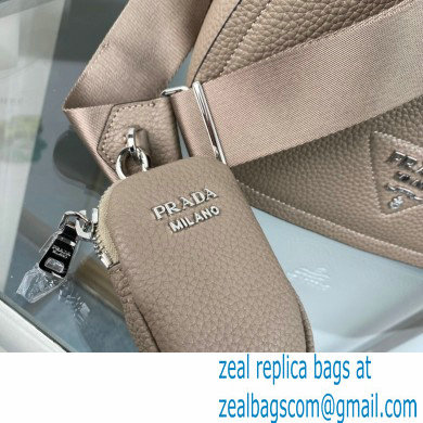 Prada leather shoulder Bag 1BD293 Gray 2023