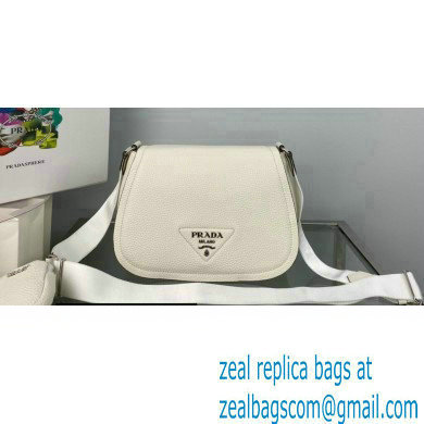 Prada leather shoulder Bag 1BD293 White 2023