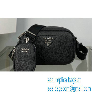 Prada leather shoulder Bag 1BH182 Black 2023