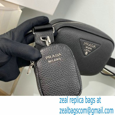 Prada leather shoulder Bag 1BH182 Black 2023