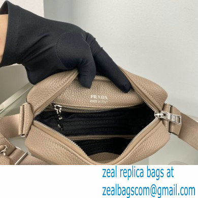 Prada leather shoulder Bag 1BH182 Gray 2023