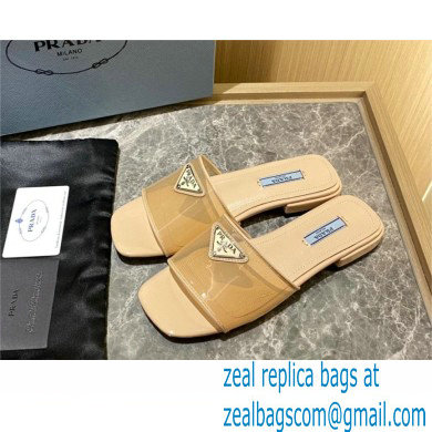 Prada logo-detailed PVC mules apricot 2022