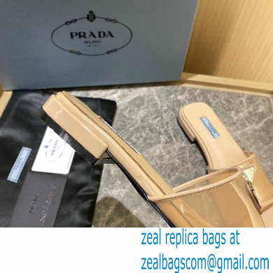 Prada logo-detailed PVC mules apricot 2022