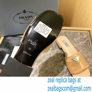 Prada logo-detailed PVC mules apricot 2022