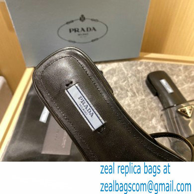 Prada logo-detailed PVC mules black 2022