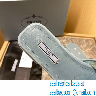 Prada logo-detailed PVC mules blue 2022