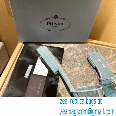 Prada logo-detailed PVC mules blue 2022