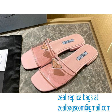 Prada logo-detailed PVC mules pink 2022