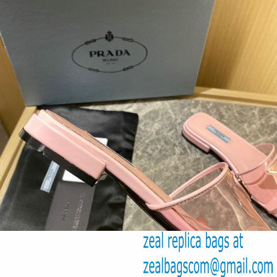 Prada logo-detailed PVC mules pink 2022