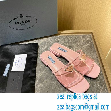 Prada logo-detailed PVC mules pink 2022