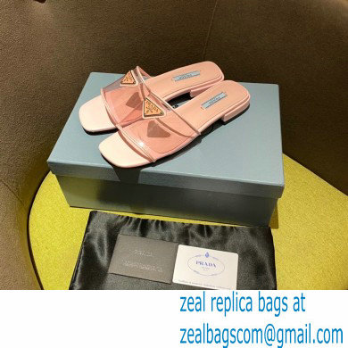 Prada logo-detailed PVC mules pink 2022