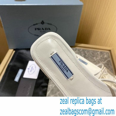 Prada logo-detailed PVC mules white 2022