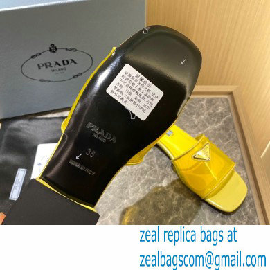 Prada logo-detailed PVC mules yellow 2022