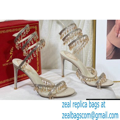 Rene Caovilla Heel 9.5cm Chandelier Crystal Jewel Sandals 04