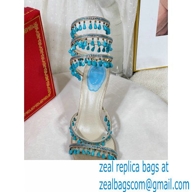 Rene Caovilla Heel 9.5cm Chandelier Crystal Jewel Sandals 10 - Click Image to Close