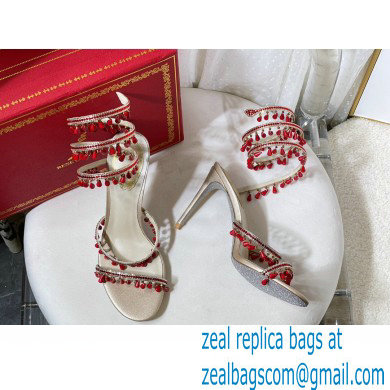 Rene Caovilla Heel 9.5cm Chandelier Crystal Jewel Sandals 11