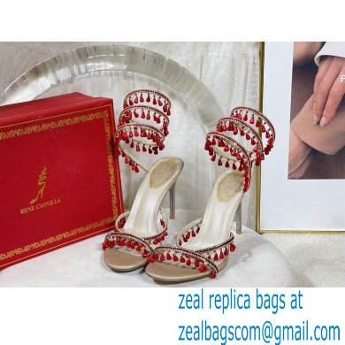 Rene Caovilla Heel 9.5cm Chandelier Crystal Jewel Sandals 11 - Click Image to Close