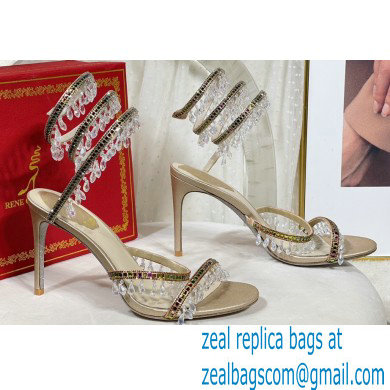 Rene Caovilla Heel 9.5cm Chandelier Crystal Jewel Sandals 12