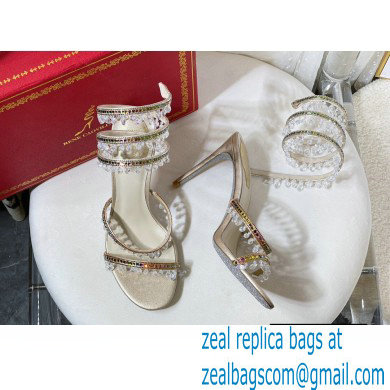 Rene Caovilla Heel 9.5cm Chandelier Crystal Jewel Sandals 12