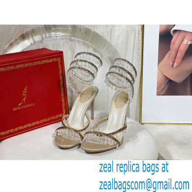 Rene Caovilla Heel 9.5cm Chandelier Crystal Jewel Sandals 12 - Click Image to Close