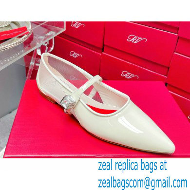 Roger Vivier Babies Ballerinas in Patent Leather off white 2023