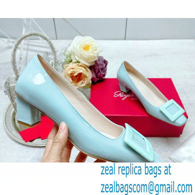 Roger Vivier Patent Leather Belle Vivier Pumps LIGHT BLUE 2023 - Click Image to Close