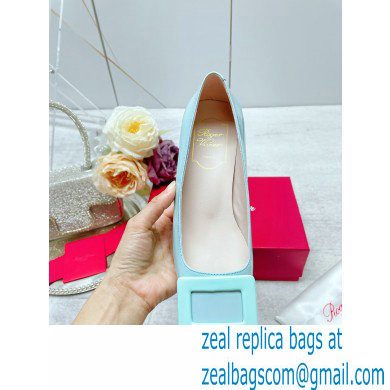 Roger Vivier Patent Leather Belle Vivier Pumps LIGHT BLUE 2023