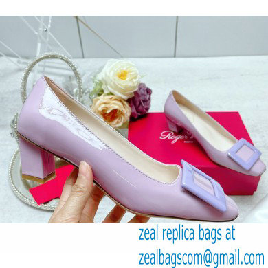 Roger Vivier Patent Leather Belle Vivier Pumps PURPLE 2023 - Click Image to Close