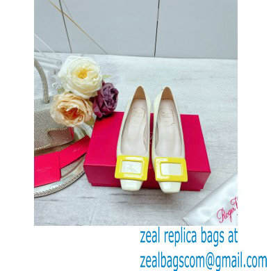 Roger Vivier Patent Leather Belle Vivier Pumps WHITE/YELLOW 2023