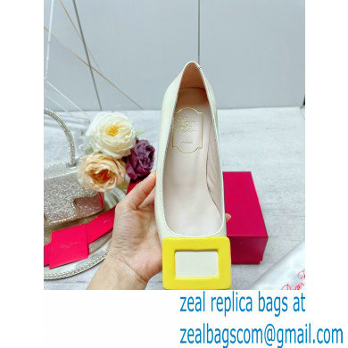 Roger Vivier Patent Leather Belle Vivier Pumps WHITE/YELLOW 2023