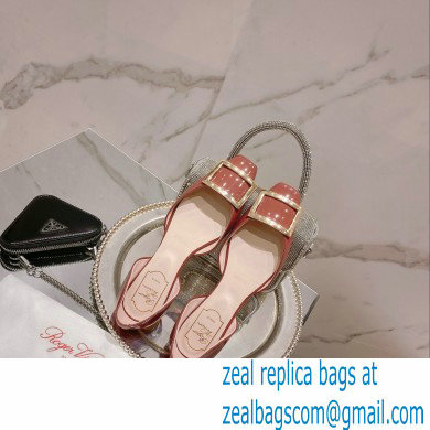 Roger Vivier Trompette Dorsay Metal Buckle Ballerinas in Patent Leather pale red 2023