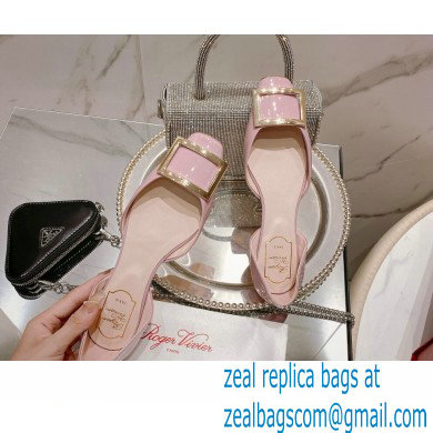 Roger Vivier Trompette Dorsay Metal Buckle Ballerinas in Patent Leather pink 2023