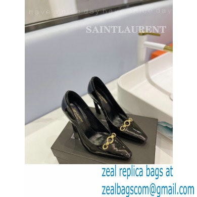 Saint Laurent Heel 10.5cm Severine Pumps Patent Black