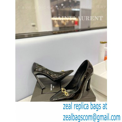 Saint Laurent Heel 10.5cm Severine Pumps Patent Black