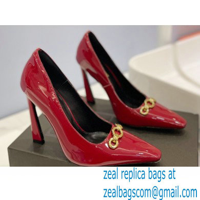 Saint Laurent Heel 10.5cm Severine Pumps Patent Red